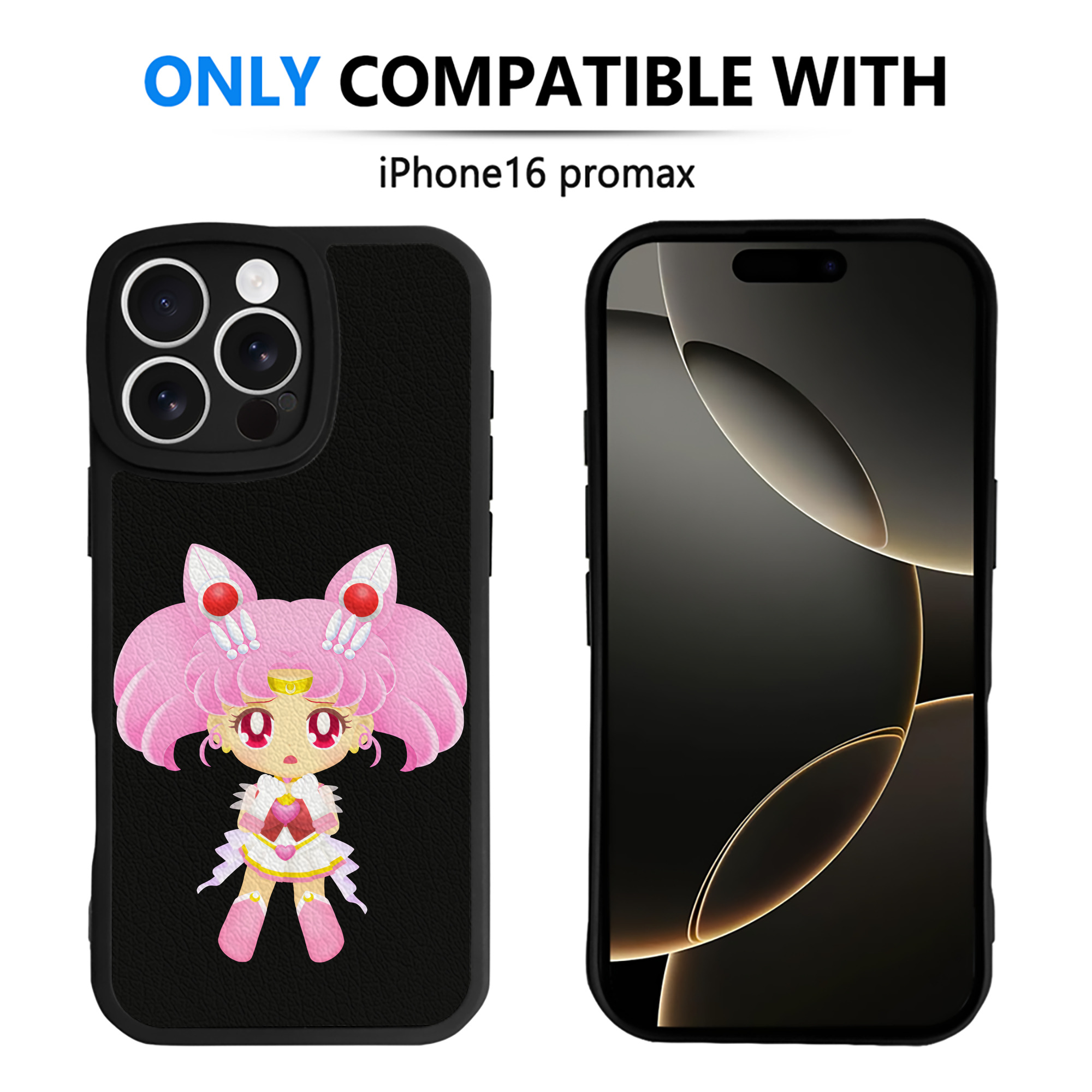 （画像用） 美少女戦士セーラームーン ちびうさ Sailor Moon Chibiusa Tsukino Usagi Small Lady Serenity 【iPhone 16シリーズ対応】シリコンスマホケース（レザー調） 材質：シリコン